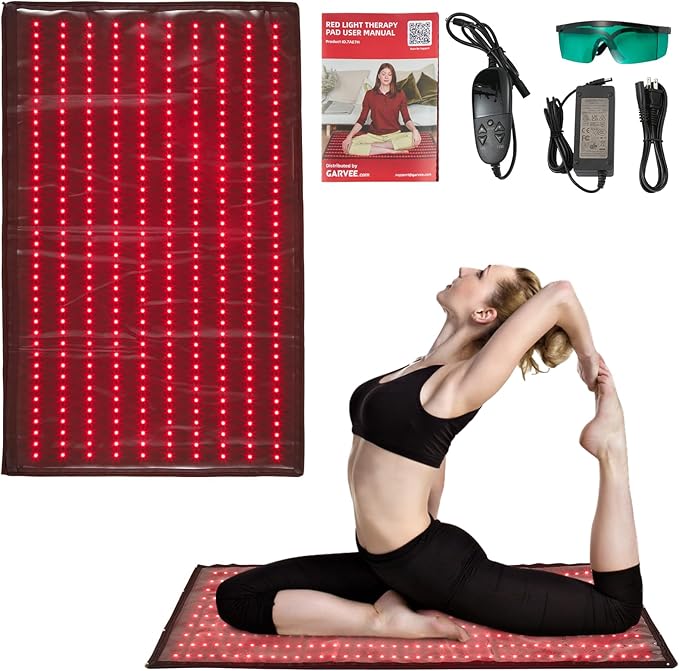 Red Light Therapy Mat 97x60cm, 400 LEDs Red Infrared Light Therapy Pad for Full Body, Home Use for Pain Relief, Muscle Recovery, Skin Rejuvenation, Portable & Foldable Design