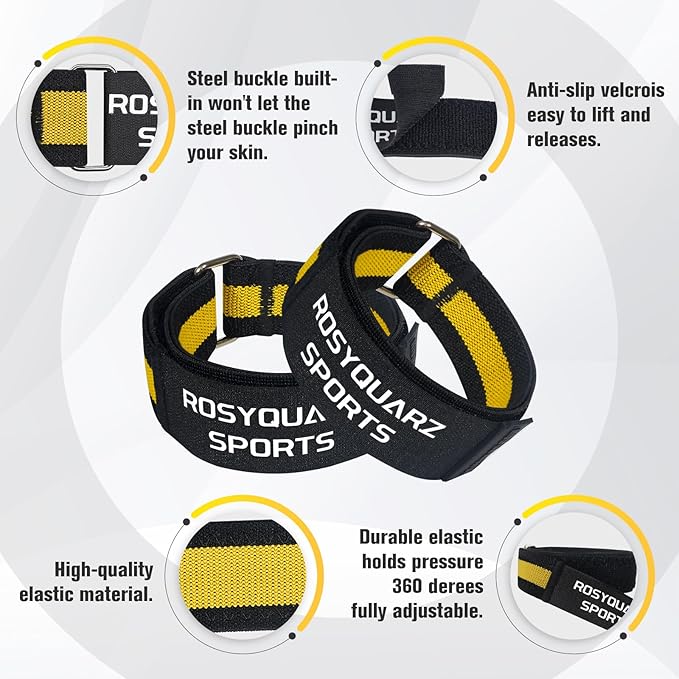 Booty Bands, Blood Flow Restriction Bands, Arm Bands Adjustable Gym Straps for Occlusion Training, Help Increase Muscle Mass in Women & Men Without Heavy Weight Lifting