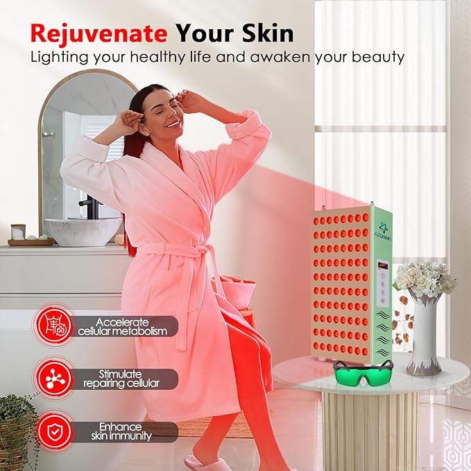 Red Light Therapy for Body Face, 400W 80pcs LED Red Light 660nm & Infrared Light 850nm Red Light Therapy Panel Device Lamp for Skin Beauty & Anti-Aging with Controller