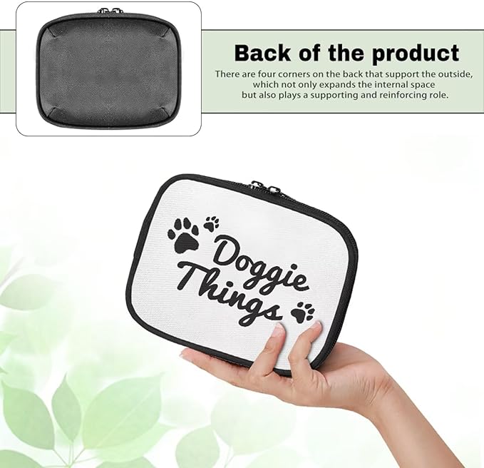 Portable Pill Organizer Box Paw Print Travel Medicine Case Small Daily Vitamin Storage Bag with Zipper Weekly Supplement Holder