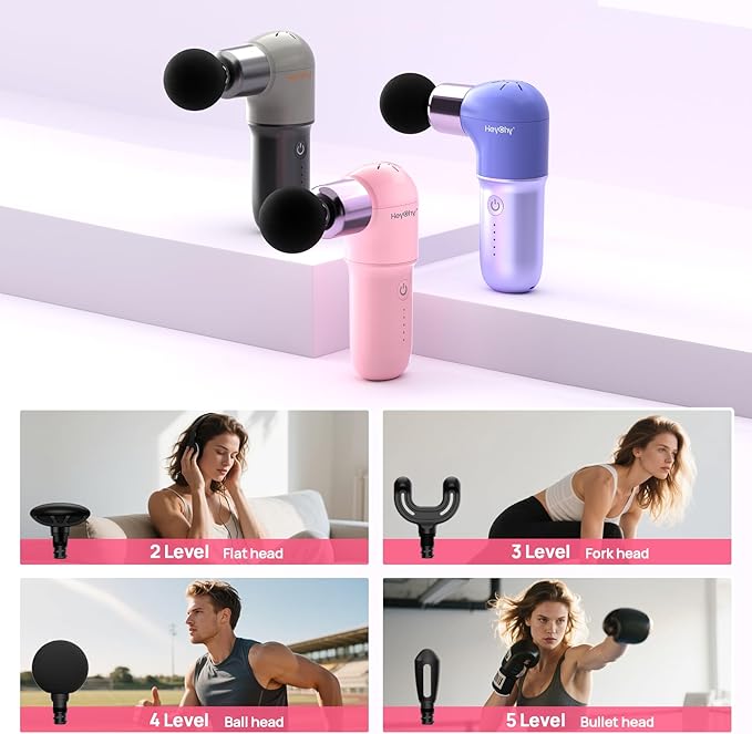Super Mini Massage Gun, Deep Tissues Percussion Muscle Massager, Compact Sports Travel Massage Gun, Portable Massager Gun for her him, Pink