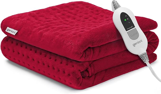 GENIANI Electric Heating Pad for Back Pain & Cramps Relief, Electric Throw, Auto Shut Off, Machine Washable, Moist Heat Pad for Neck & Shoulder - Mothers Day Gifts, 12x24 Viva Magenta