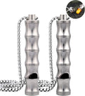 Titanium Pill Holder Necklace for Men Women Emergency Whistle Mini Keychain Nitro Pill Case with Loud Whistles EDC Safety Backpacking Survival Hiking Camping Pets Training