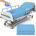 2 Pack Hospital Bed Sheets Set,Hospital Fitted Bed Sheets for Home Use & Hospital Care Beds,Waterproof Fitted Sheets with Elastic All Around,Reusable and Machine Washable,36" x 84" x 14" (Blue)