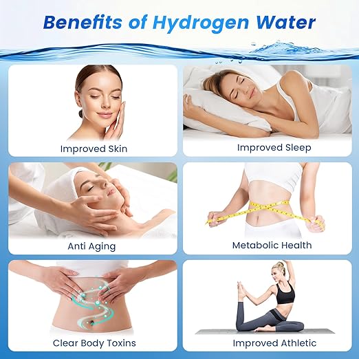 5000PPB Hydrogen Water Bottle, 3 in 1 Generator With SPE/PEM Electrolysis Technology, Water Ionizer Machine for Home, Office - Black