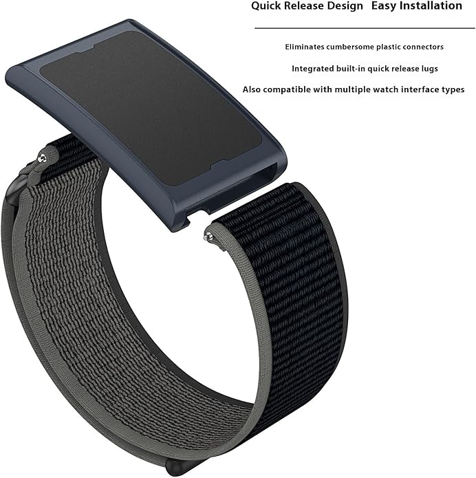 3-Pack Adjustable Nylon Band Compatible with Amazfit Helio Fitness Tracker Strap, Breathable Arm/Ankle Strap with Quick Release & Secure Hook-and-Loop Closure