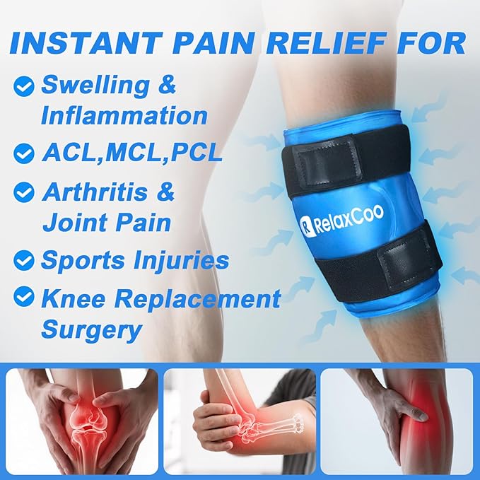 Ice Pack for Knee Pain Relief, Cold Compression Therapy, 2 Pack