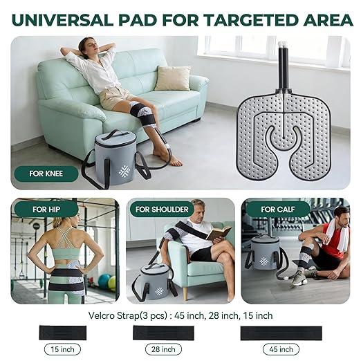 Ice Machine for Knee After Surgery w/Compression, Cold Therapy Machine for Hip Replacement, Cryo Cuff Wrap Pack for Shoulder Recovery, Cold Cooler Water System(Gray)