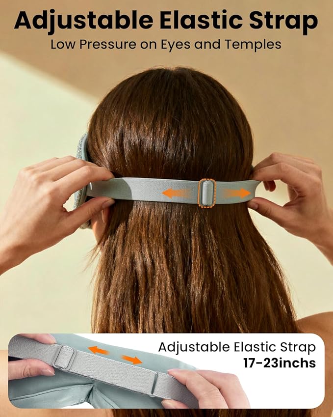 Heated Eye Mask - Cordless Eye Mask for Dry Eyes, Eye Relief, Improved Sleep, 4 Temperature, Washable Eye Heating Pad for Travel and with Replaceable Shell, Gifts for Women