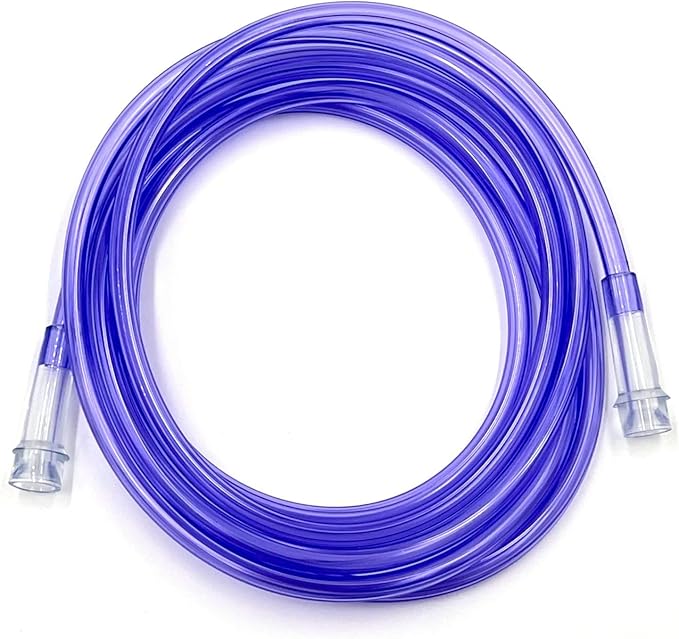 ResOne 25Ft Oxygen Supply Tubing, Crush Resistant, Standard Connectors for Nasal Cannulas, Cannula Nasal Tubing, Oxygen Concentrator - Purple