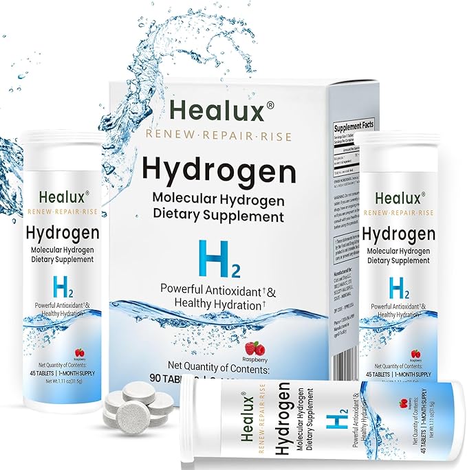 Hydrogen Water Tablets 12 PPM – Molecular H₂ Tablets with Magnesium | h2 tab Lab Tested Antioxidant Support for Energy, Cellular Health, Recovery & Cognitive Function, 90 Count, Raspberry