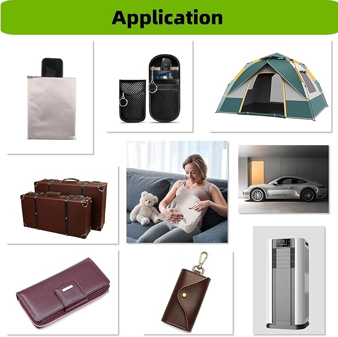 Amradield Faraday Fabric 39"x43" Conductive Soft Metallic Copper Fabric Nickel Copper Material Influence R F Signals WiFi Bluetooth Phone Guards You Against Harmful Frequencies and Data Theft