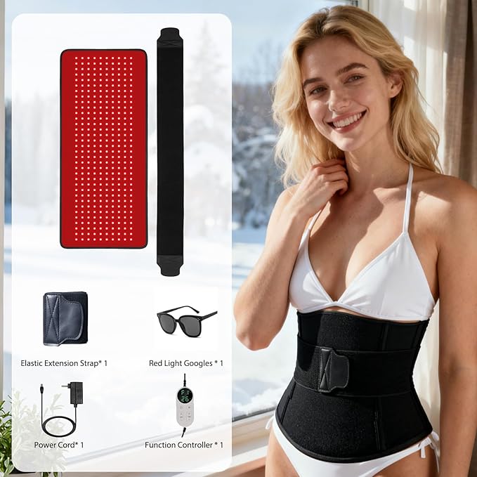 Red Light Therapy Mat for Full Body, 29"*12" Red Light Therapy Mat with 340 LEDs and Controller, 660nm&850nm Near Infrared Light Therapy, 3in1 LEDs Light Blanket for Back Waist Belly Knee Joint Muscle