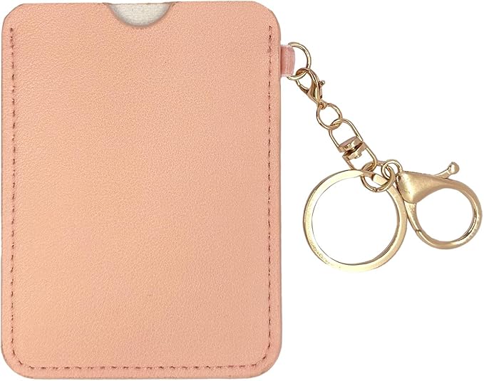 Birth Control Pill Case Holder, 4.3x3.3IN Compact Organizer Sleeve with Keychain, Fits Standard Pill Packs, Portable and Stylish Protection Cute Funny Discrete Artwork (Pink Heart)