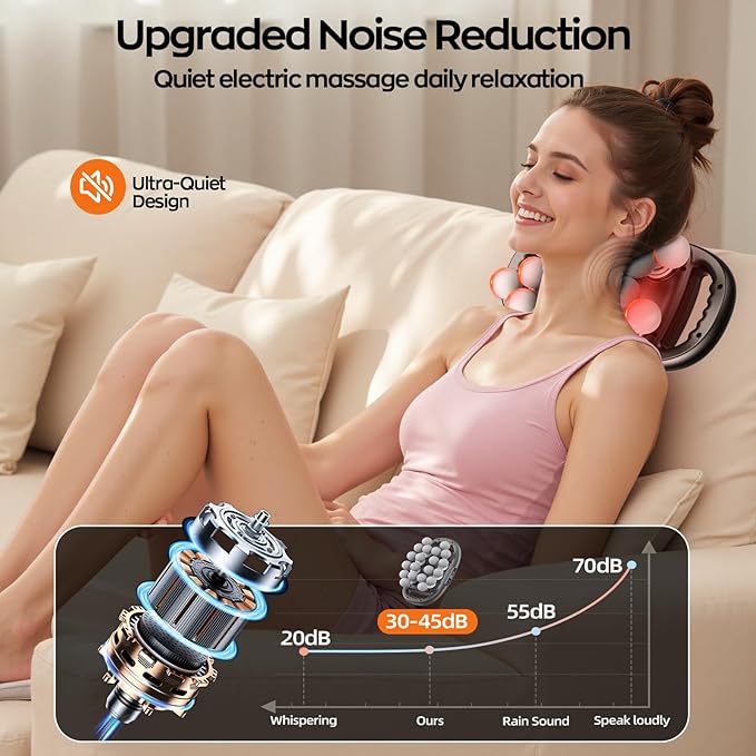 20-Head Massage Gun Deep Tissue, 9 Modes & 9 Intensity Levels Body Percussion Muscle Massager, Quiet Electric Handheld Massage Tools for Neck, Back, Shoulder, Waist, Leg, Feet, Daily Relaxation