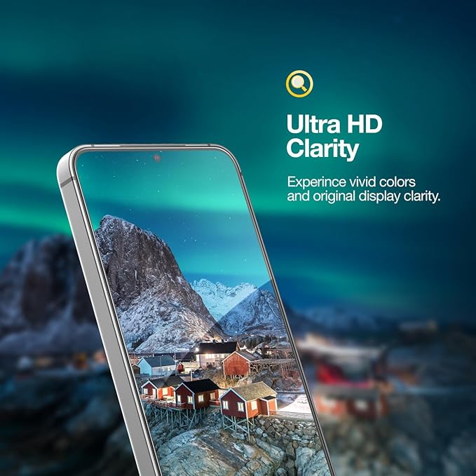 magglass Designed for Samsung Galaxy S24 Tempered Glass Screen Protector UHD & Camera Lens Protector with Applicator