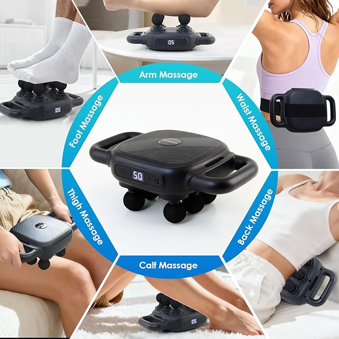 Six Head Massage Gun with 50 Adjustable Intensities & 9 Modes, Massage Gun for Back, Leg, Muscle Pain Relief, Ideal Gifts for Friends and Parents