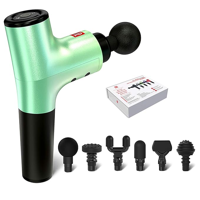 Master Massage Nova Massage Gun With 6 Head Attachment Gift Box With Green Device, 1count
