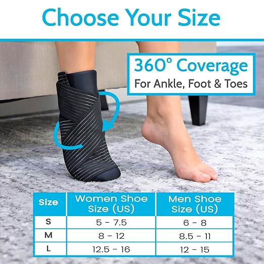 Arctic Flex Cold Therapy Sock - Reusable Ice Cooling Sock for Hot Feet, Heels & Ankles - Pain Relief for Swelling, Bunion, Plantar Fasciitis, Metatarsalgia, Chemotherapy & Diabetic Neuropathy