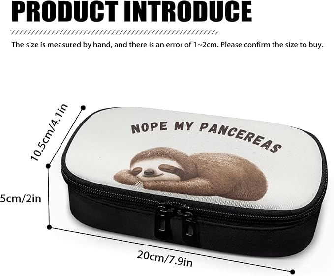 Rnyleeg Cute Sloth Insulin Bag for Women Men Portable Diabetic Supplies Storage Bags with Handle Small Size Diabetic Bags for Supplies Medicine Cooler Bag