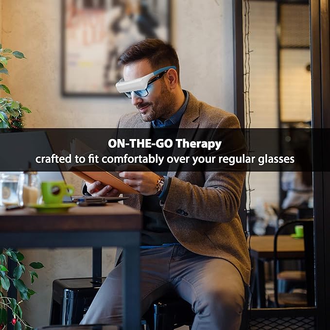 670nm Red Light Therapy Glasses for Eye Comfort & Visual Wellness – 2-in-1 Wearable Red & Blue Light Therapy Glasses, UV-Free, for Good Sleep, Energy & Focus