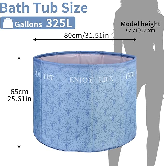 Foldable Bath Tub for Adults, Large Foldable Hot Ice Plunge Tub for Recovery, Collapsible Hot Cold PlungeTub Suitable for Home Outdoors Gyms (Insulation)