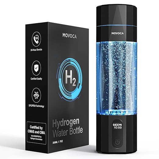 Upgrade Hydrogen Water Bottle, Up to 6400PPB Hydrogen Water Generator -SPE PEM Tech, 7OZ Food-Grade PC Hydro Water Machine, Health Care Gifts for Husband, Wife, Family, Friends, Travel
