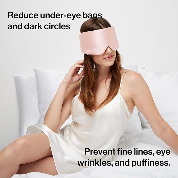 Dore & Rose Deep Sleep Mask Light Blocking, 23 Momme Mulberry Silk Eye Mask, Ultra Soft, Adjustable - Travel Sleeping Mask for Men & Women (Pink)