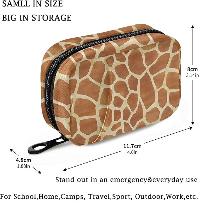 Fustylead Giraffe Skin Pill Organizer and Storage Weekly with Zipper, Removable Pill Box Portable Medicine Organizer for Vitamin Fish Oil Supplement