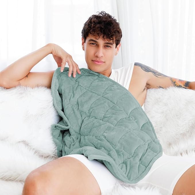 nodpod Body 6.5lb Patented Compact Weighted Blanket I Perfect for Relaxation, Sleeping & Travel l I Glass Bead Filled, Machine Washable (29" x 24") - Sage