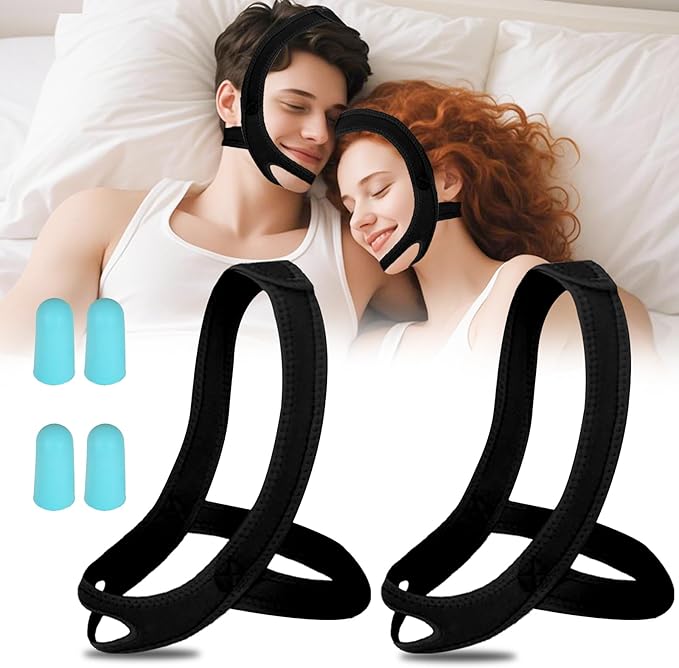 Snoring Chin Strap for Users, 2 Pack Adjustable Jaw Support Chin Strap to Keep Mouth Closed, Soft Snoring for Men Women, Lightweight Reusable, Snoring Dry Mouth, Easy Using