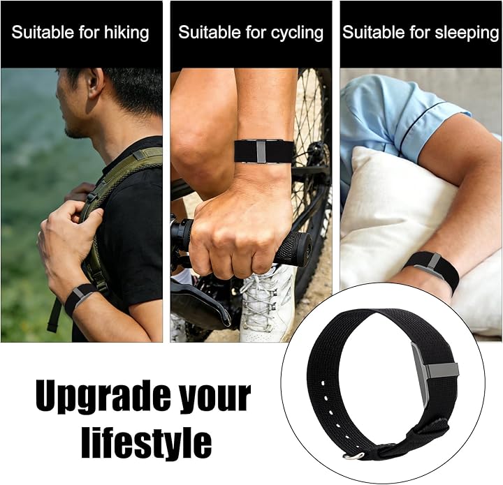 Replacement Nylon Loop for Hume Band, Soft Breathable Woven Wristband with Adjustable Metal Buckle for Hume Health Band Fitness Tracker All-Day Comfort Wear