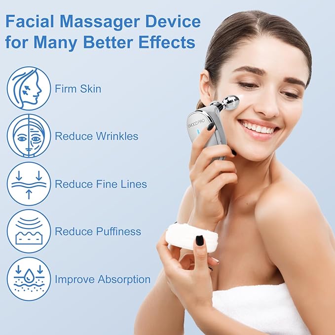 Facial Massager Device Electric Face Gua Sha Vibration Tools Facial Rollers for Women Luminesce Glow For Face Neck Roller for Face lifting For Skin Care