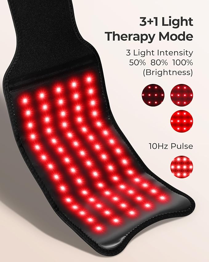 XASLA Red Light Therapy Mat, 660nm & 850nm Near Infrared Red Light Therapy for Body, 5000mAh Battery, Cordless Red Light Therapy Pad, 3 Light Intensity, Pulse Mode, Pain Relief, Improve Circulation