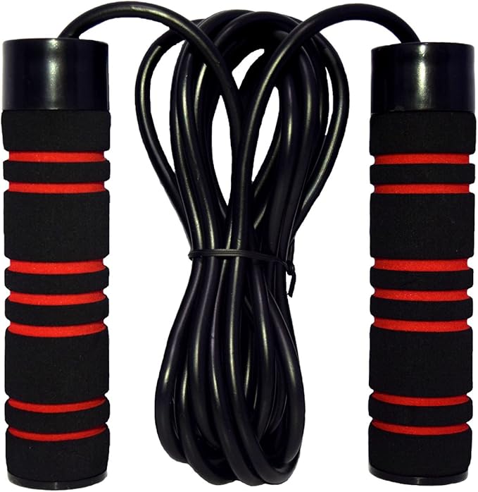 Weighted Jump Rope (1LB) With Memory Foam Handles and Thick Speed Cable - For fitness workouts at home, cardio, boxing and MMA, CrossFit, endurance training, Jumping Exercise. PULSE ATHLETICS.