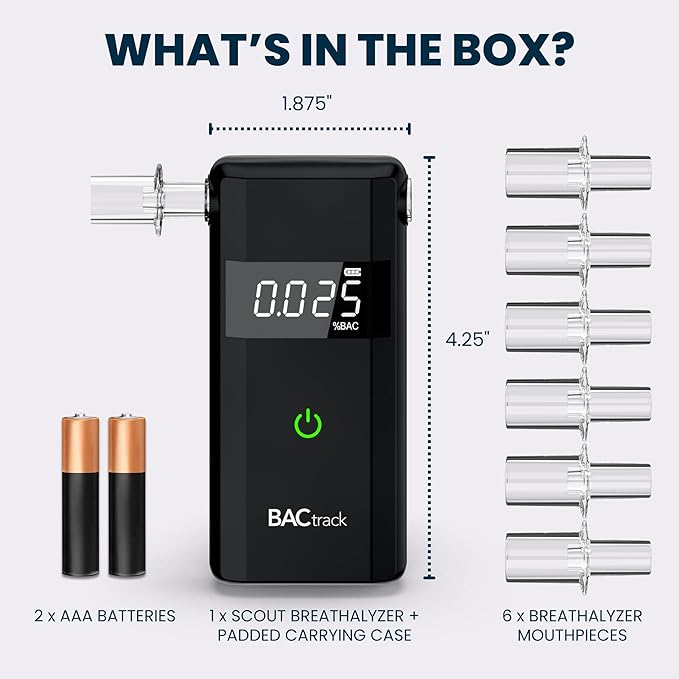 BACtrack Scout Breathalyzer | Police-Grade Accuracy | DOT & NHTSA Compliant | Portable BAC Alcohol Tester for Personal & Professional Use | FSA/HSA Eligible