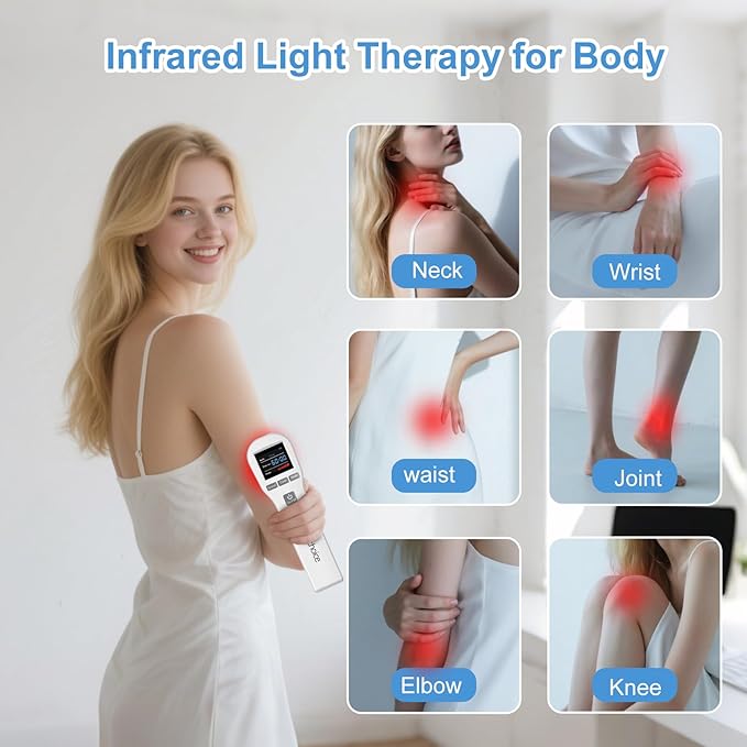 Near Infrared Red Light Therapy for Body Pain Relief, 16x650nm+2x860nm+2x940nm,Handheld Red Light Therapy Device for Human Shoulder Neck Knee Feet Back Leg,Pets Dog Cat Horse Equine Home