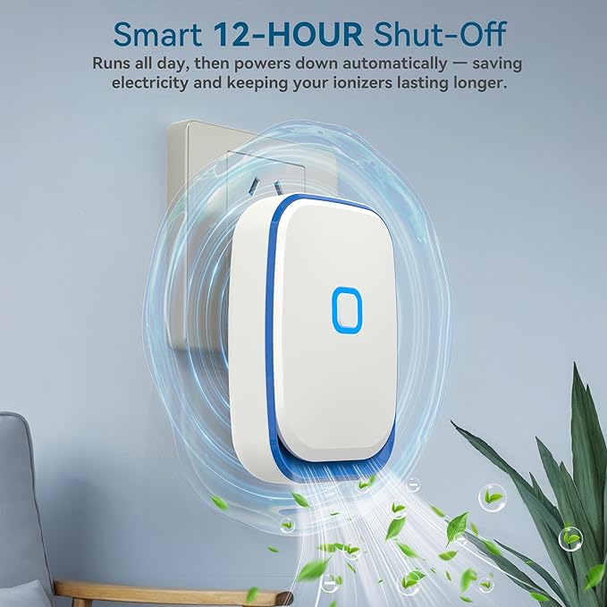 Plug In Air Ionizers for Home – 6 Pack Negative Ion Air Cleaner for Strong Dog Poof, Cat Litter Box Deodorizer, Air Purifier For Smoke, Kitchen Odor, Bathroom Closet Shoe Cabinet Office – White