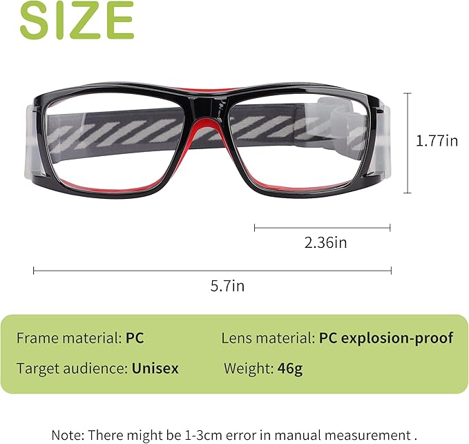 Sport Glasses for Men Women Basketball Football Sport Goggles Anti Fog Shock Collision Wearable Glasses