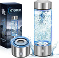 Hydrogen Water Bottle, Hydrogen-Rich Water Generator Bottles -Upgraded SPE/PEM Technology, Portable Rechargeable Hydrogenated Water Glass Bottle (Suitable for Purified & Distilled Water)