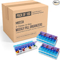 MEDca Pill Organizers - Small Pill Organizer with Weekly and Daily 2-Times-A-Day Compartments for AM/PM - BPA-Free, Portable and Travel Friendly Pill Boxes Case of 100