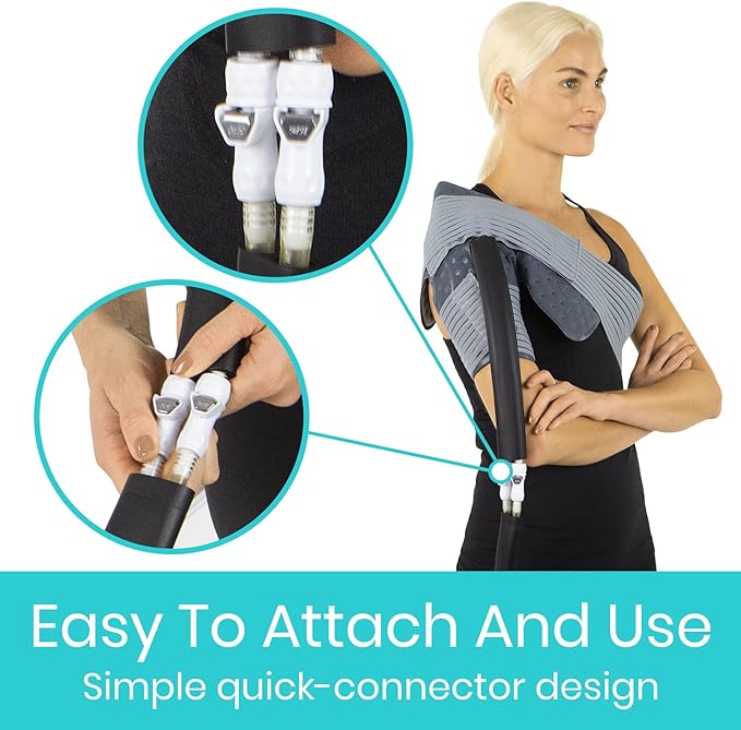 Vive Cold Therapy Machine Replacement Pads for Shoulder - Flexible Ergonomic Reusable Padding for Ice Therapy - Pain Relief System - Shoulder Adjustable Device Accessory to Reduce Swelling (Pads Only)