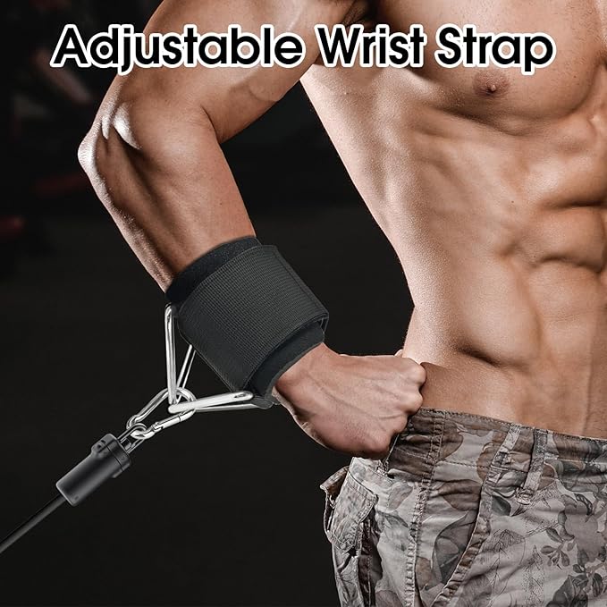 Adjustable Wrist Cuffs for Cable Machine, Neoprene Padded Straps, 2 Pack Comfortable Wrist Strap, Fitness Strength Training Equipment Workouts for Men Women