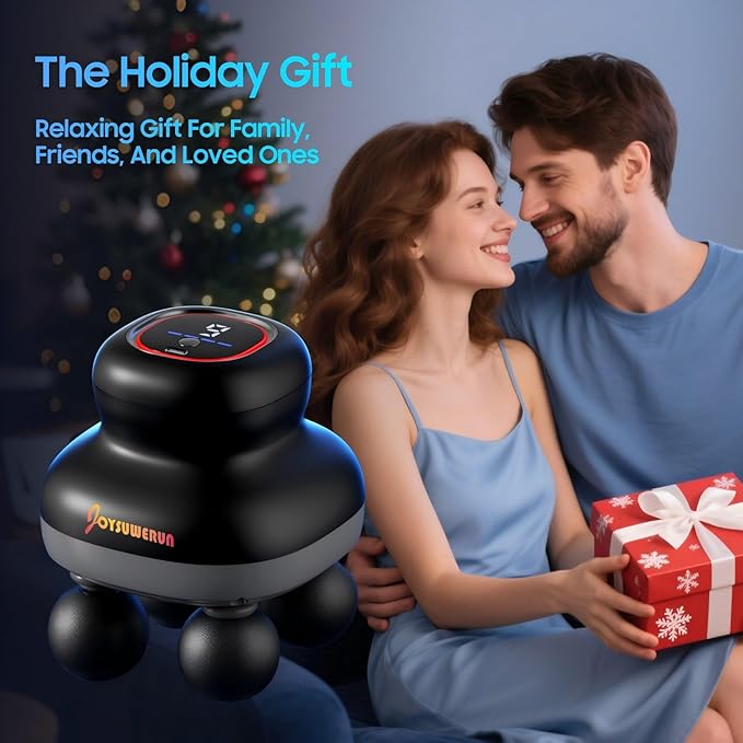 Massage Gun – Electric Body Massager with 4 Heads, Handheld Percussion Muscle Massager, Deep Tissue Back Massager for Muscle Relaxation, Powerful Full Body Electric Massager Tool for Men and Women