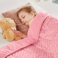 CuteKing Weighted Blanket - Weighted Blanket with Premium Glass Beads - Heavy Blanket Crystal Velvet for Comfort Sleep - Thick Blanket All Season (3lbs, 20"x30", Pink Bubble)