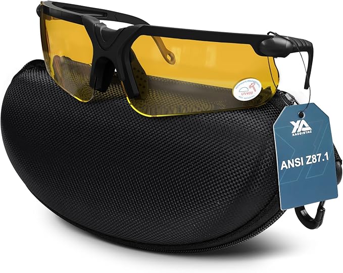 xaegistac Shooting Glasses with Case Anti Fog Hunting Safety Glasses for Adults