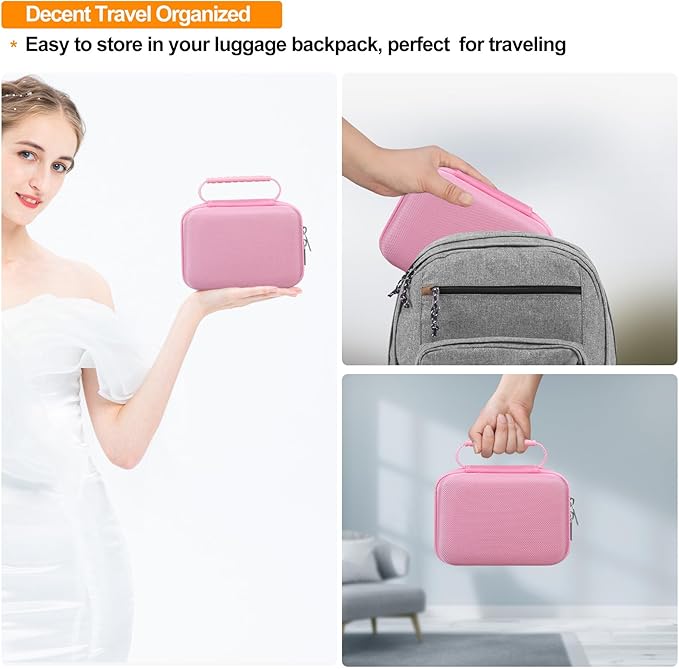 Elonbo Carrying Case for OMRON Evolv Bluetooth Wireless Upper Arm Blood Pressure Monitor, for OMRON Evolv BP7000 Portable One-Piece BP Monitor Storage Holder, Pink