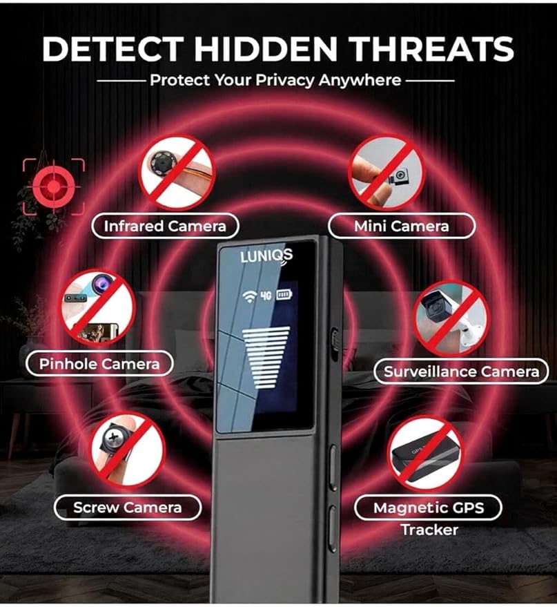 Hidden Camera Detectors - 2026 - Hidden Bug and Camera Detector & Spy Camera Finder, GPS Tracker Detector, RF Detector & Bug Detector (LCD Screen) for Travel, Home & Office Security