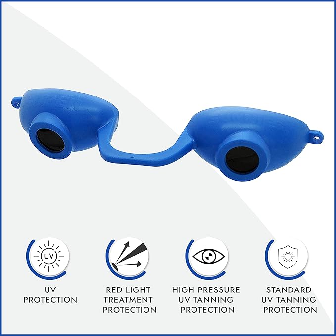 Super Sunnies EVO FLEX Flexible Tanning Bed Goggles Red Light Therapy Eye Protection UV Glasses, FDA Compliant - 4 Pack