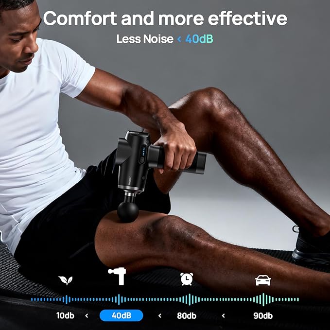 Professional Muscle Massage Gun Deep Tissue, Portable Handheld Massager with 5 Speeds and 5 Heads, Percussion Back Body Masajeador 12mm Amptitude for Athletes, FSA Eligible & HSA Approved